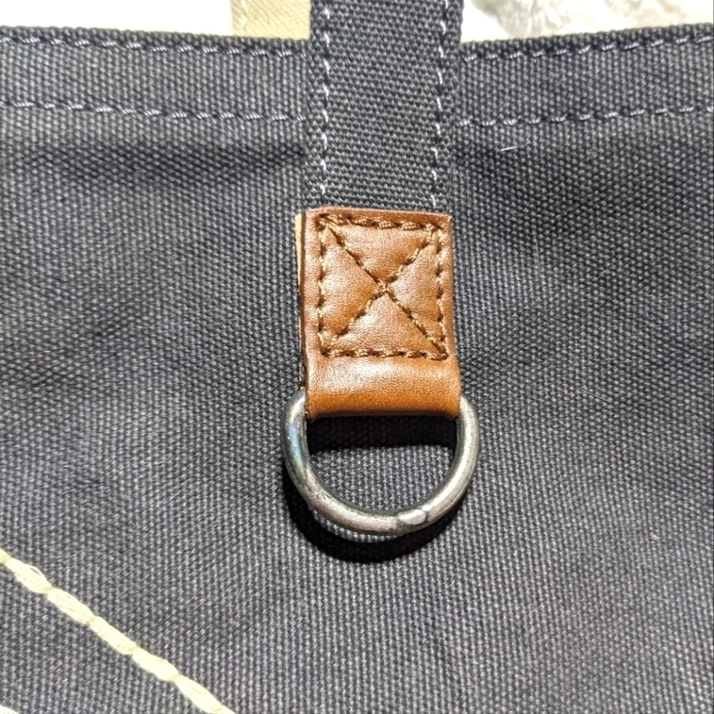 Alternative Stitched Canvas Tote Bag, Charcoal Khaki, 16x14